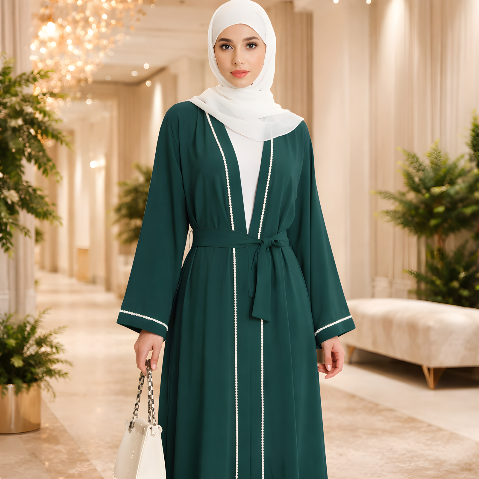 nurhaya 2er set spitzen shrug abaya mit georgette schal größe m nurhaya 2er set spitzen shrug abaya mit georgette schal größe m