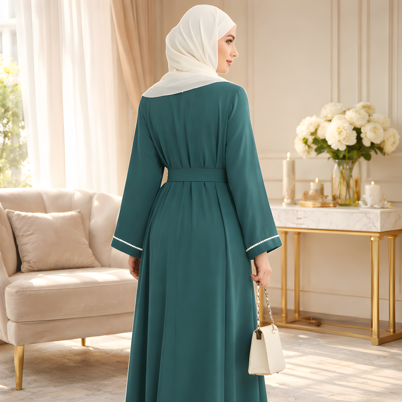 nurhaya 2er set spitzen shrug abaya mit georgette schal größe m nurhaya 2er set spitzen shrug abaya mit georgette schal größe m