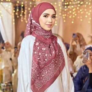 nurhaya malay quadratischer tencel baumwoll hijab mit curling rand (einheitsgröße)