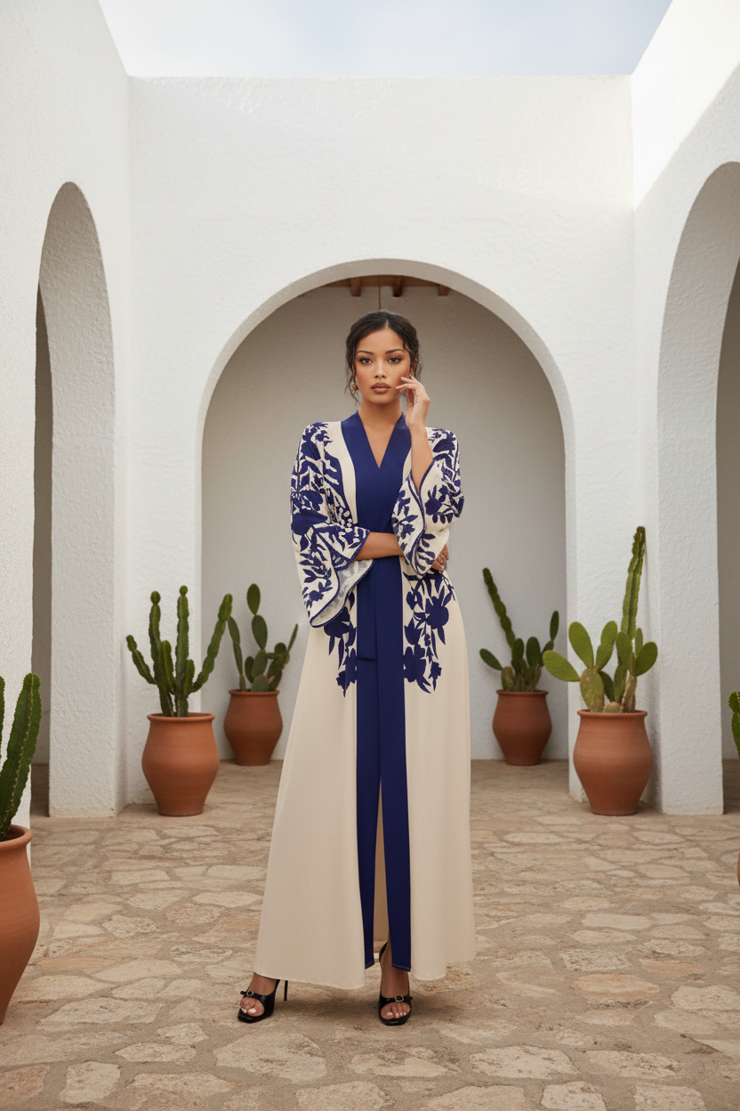 img_4105-6 elegantes floral maxi kleid mit v ausschnitt und langen Ärmeln – a linie mit verstellbarer taille und patchwork details in apricot, rot, blau, schwarz oder orange