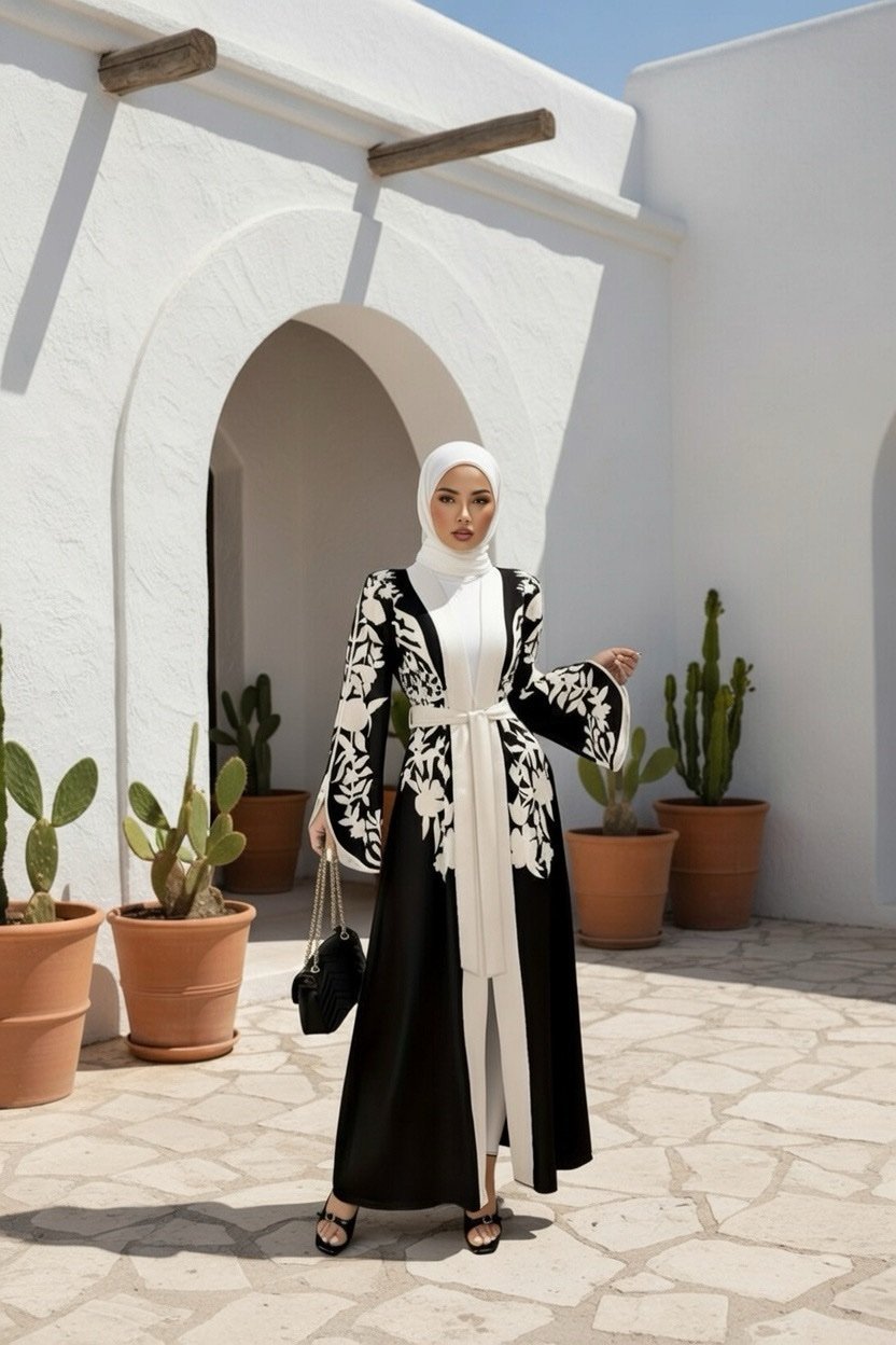 img_4111-6 elegantes floral maxi kleid mit v ausschnitt und langen Ärmeln – a linie mit verstellbarer taille und patchwork details in apricot, rot, blau, schwarz oder orange